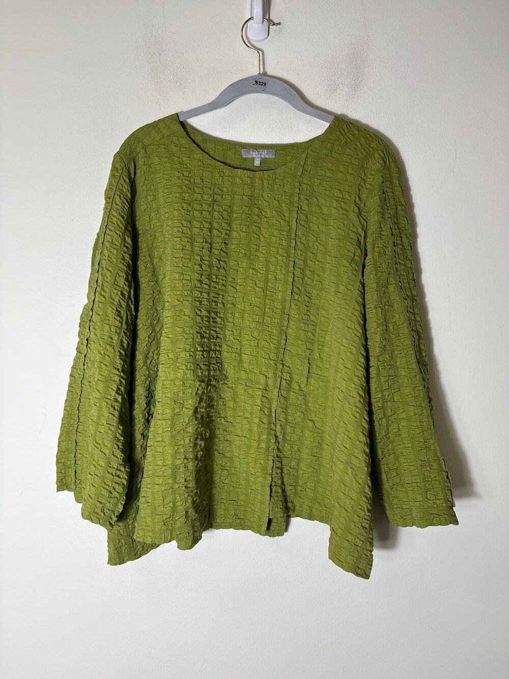 Habitual Olive Green Long Sleeve Textured Fabric Shirt Sz M